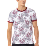 CT707 T-shirt homme avec impression de fleurs