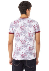 CT707 Camiseta para hombres  con presión floral