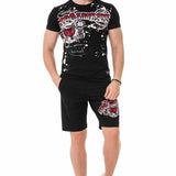 CT713 Men's t-shirt with shiny prints