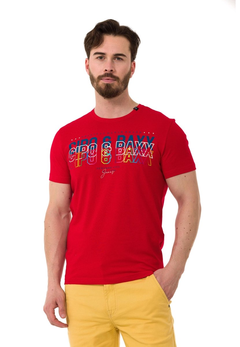 CT717 T-shirt homme avec impression chic sur la poitrine