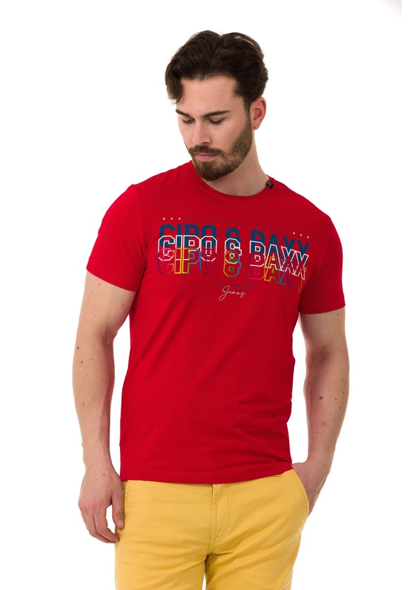 CT717 T-shirt homme avec impression chic sur la poitrine