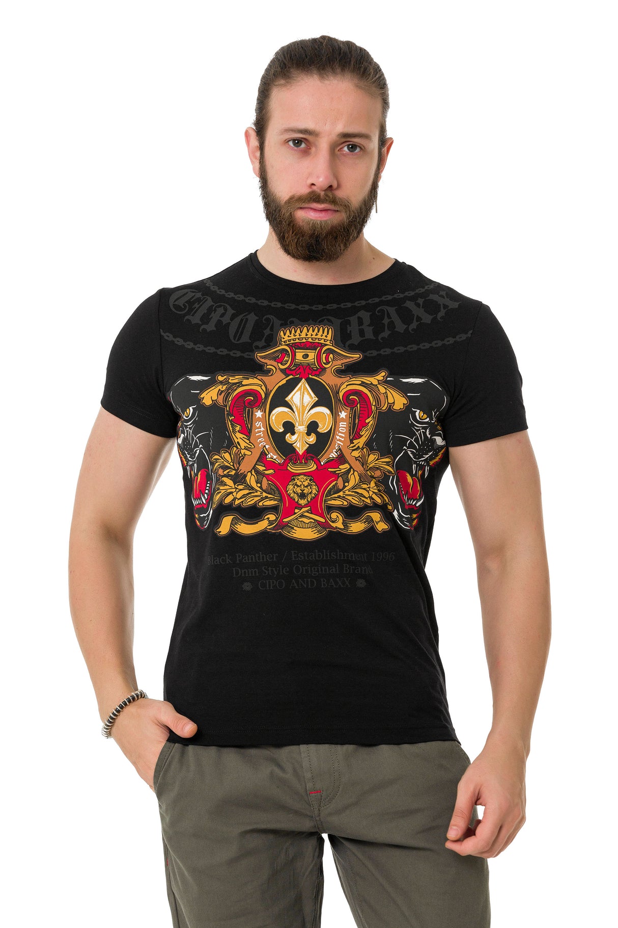 CT718  Camiseta Hombre con estampado de pantera