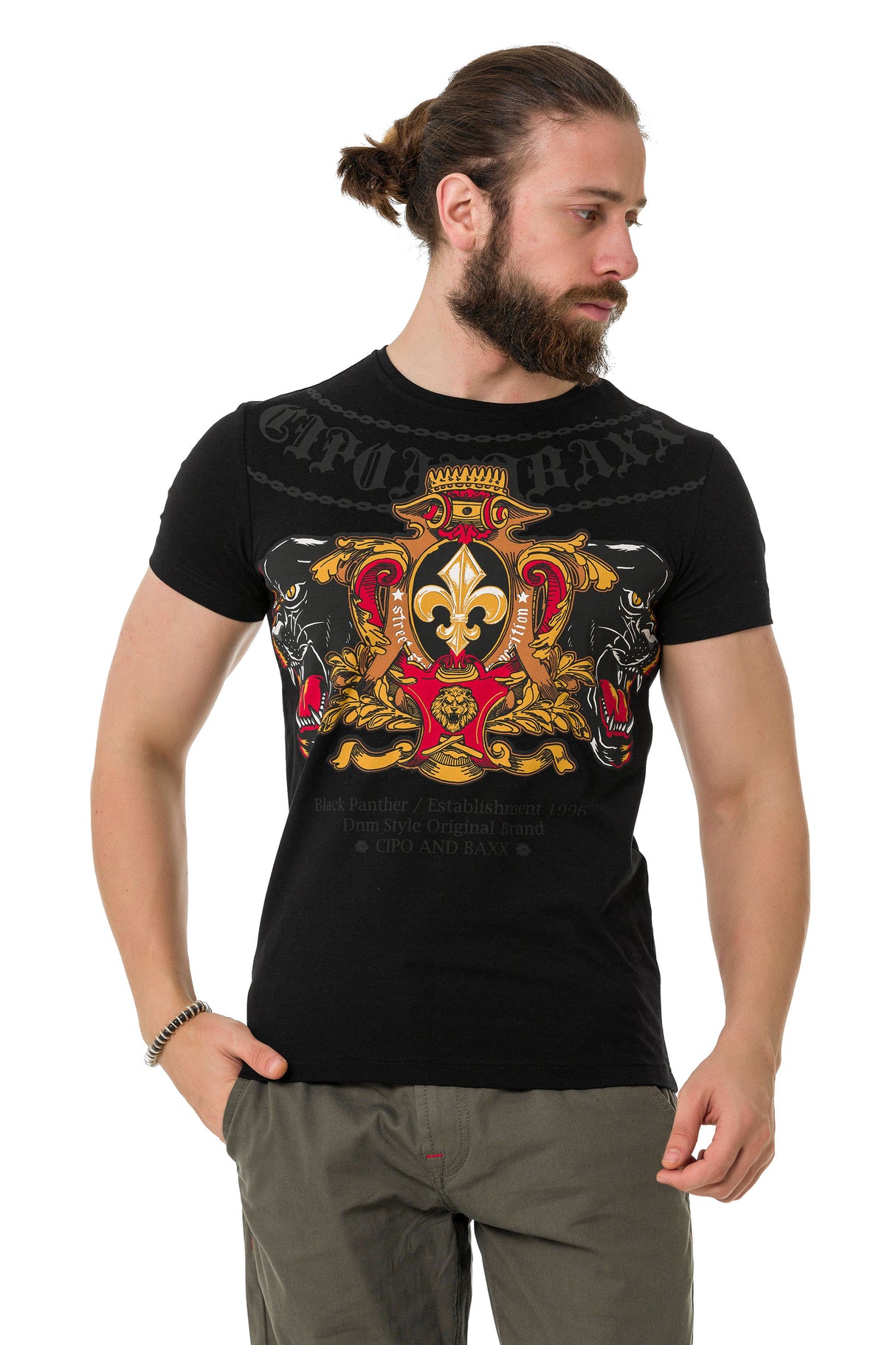 CT718  Camiseta Hombre con estampado de pantera