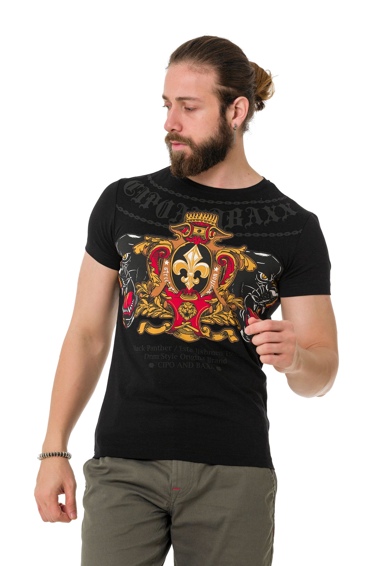 CT718  Camiseta Hombre con estampado de pantera