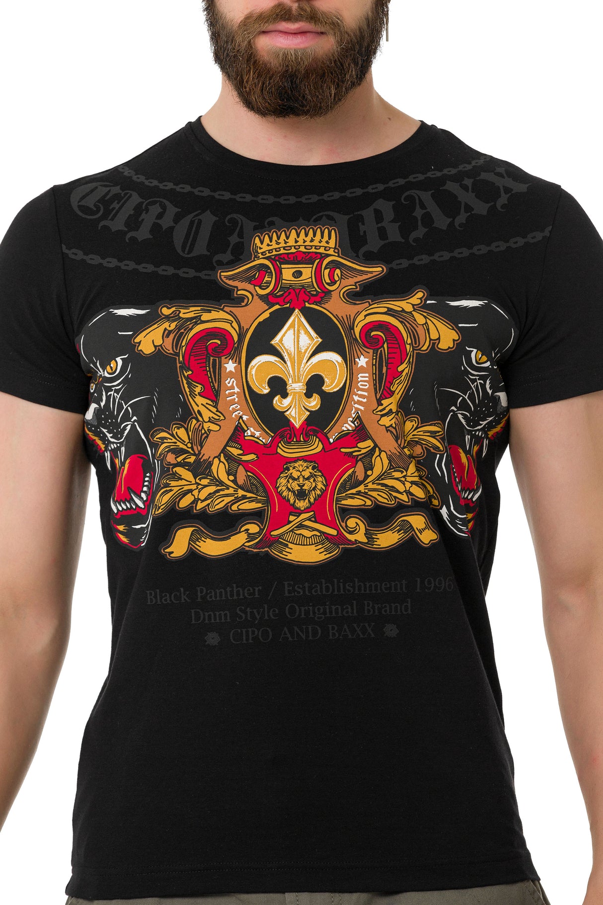 CT718  Camiseta Hombre con estampado de pantera