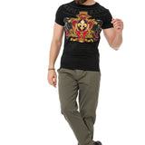 CT718 T-shirt da Uomo con Stampa di Pantere