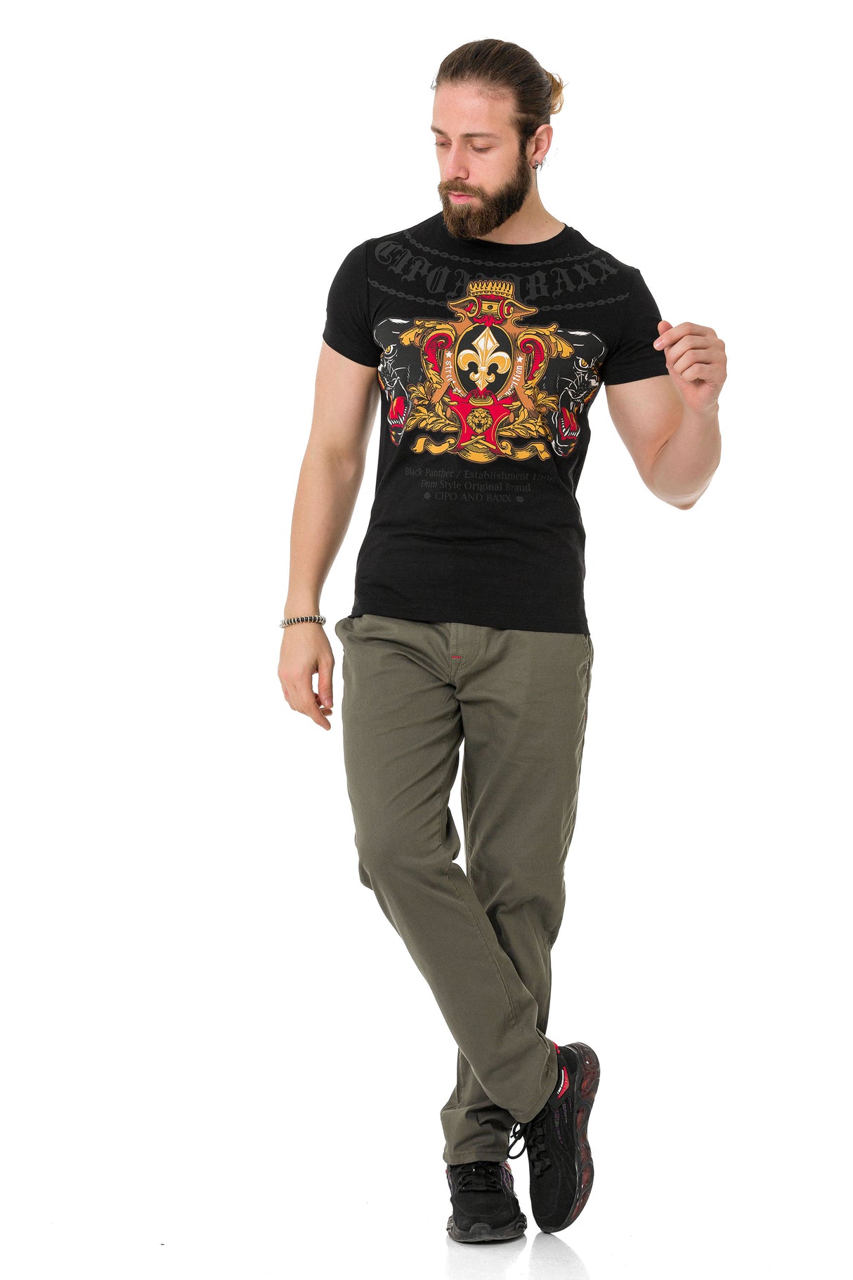 CT718 Men's Panther Print T-Shirt
