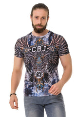 CT719  Camiseta para hombre con patrón de ala cruzada impresa por láser