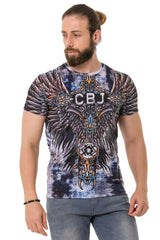CT719  Camiseta para hombre con patrón de ala cruzada impresa por láser