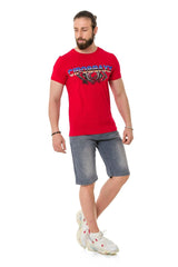 CT721 Camiseta para hombres  en una impresión de marca de aspecto extravagante