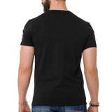 CT728 t-shirt męski z nadrukiem i kamieniami