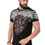 CT728 t-shirt męski z nadrukiem i kamieniami