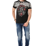 CT728 t-shirt męski z nadrukiem i kamieniami