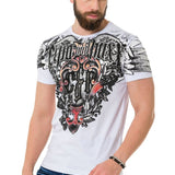 CT728 t-shirt męski z nadrukiem i kamieniami