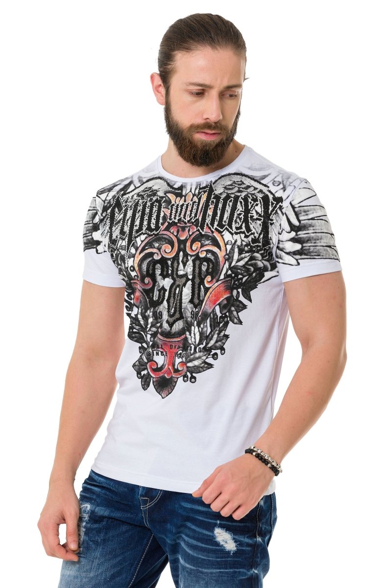 CT728 Camiseta para hombres  con estampado de marca genial