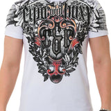 CT728 t-shirt męski z nadrukiem i kamieniami