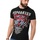 CT729 T-shirt avec pression graphique lion élégante