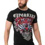 CT729 T-shirt avec pression graphique lion élégante