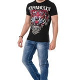 CT729 T-shirt avec pression graphique lion élégante