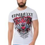 CT729 T-shirt avec pression graphique lion élégante
