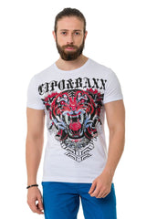 CT729 men's t-shirt with stylish lion graphic print
