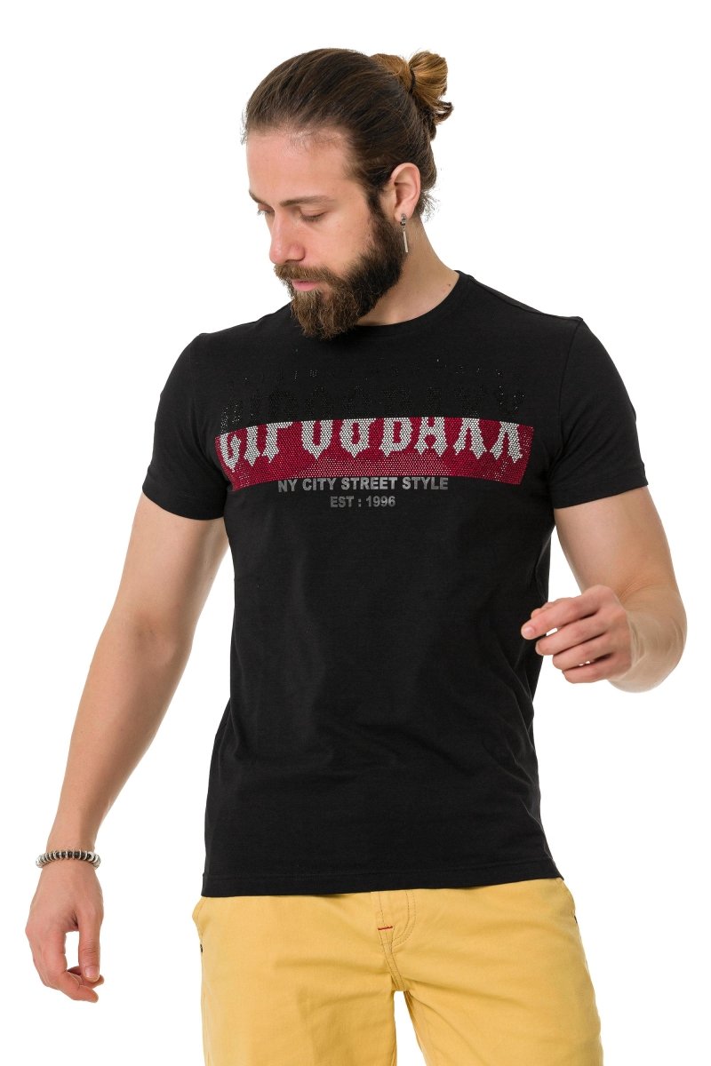 CT731  Camiseta para hombres con marcas en el frente