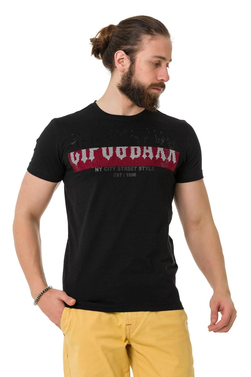 CT731  Camiseta para hombres con marcas en el frente