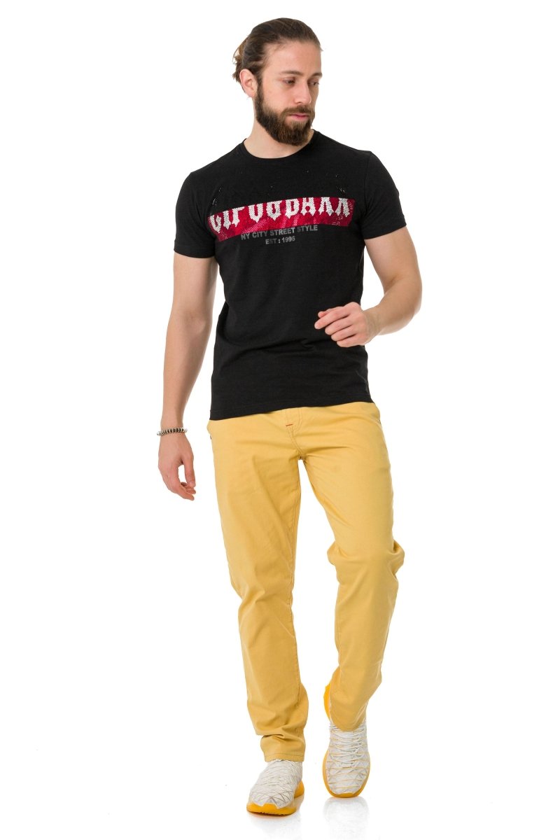 CT731  Camiseta para hombres con marcas en el frente