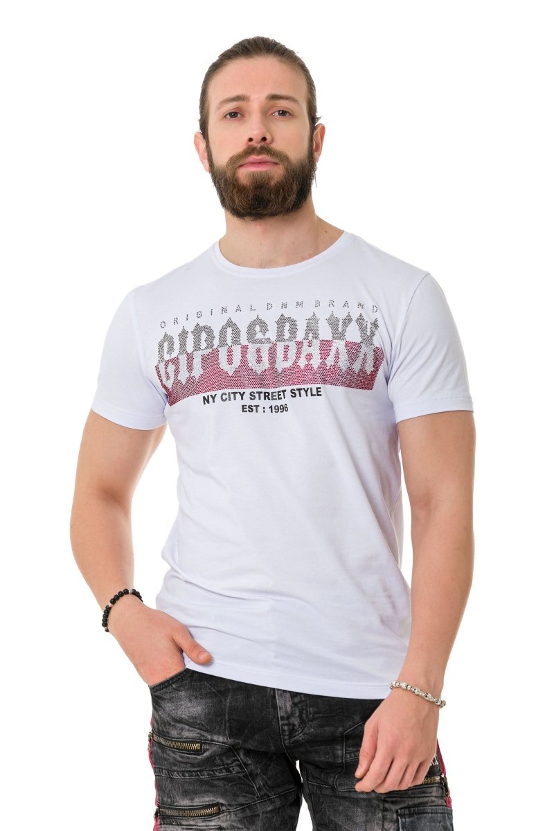 CT731  Camiseta para hombres con marcas en el frente