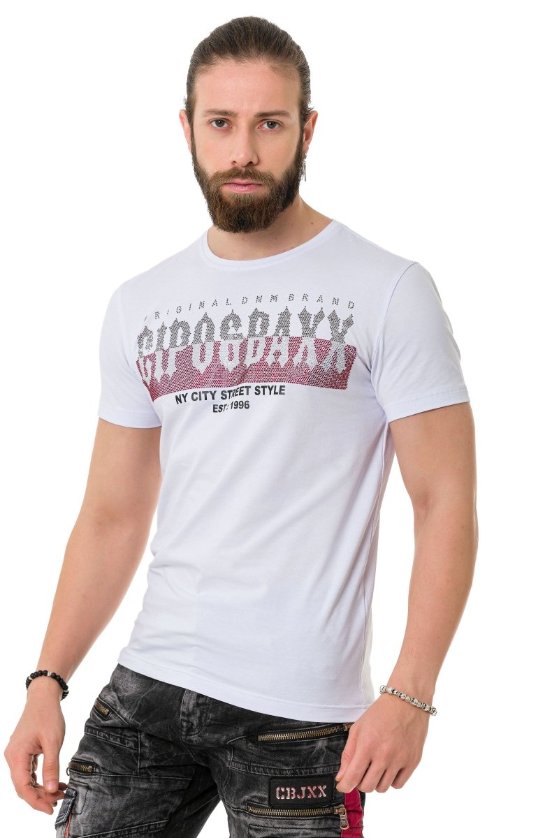 CT731  Camiseta para hombres con marcas en el frente