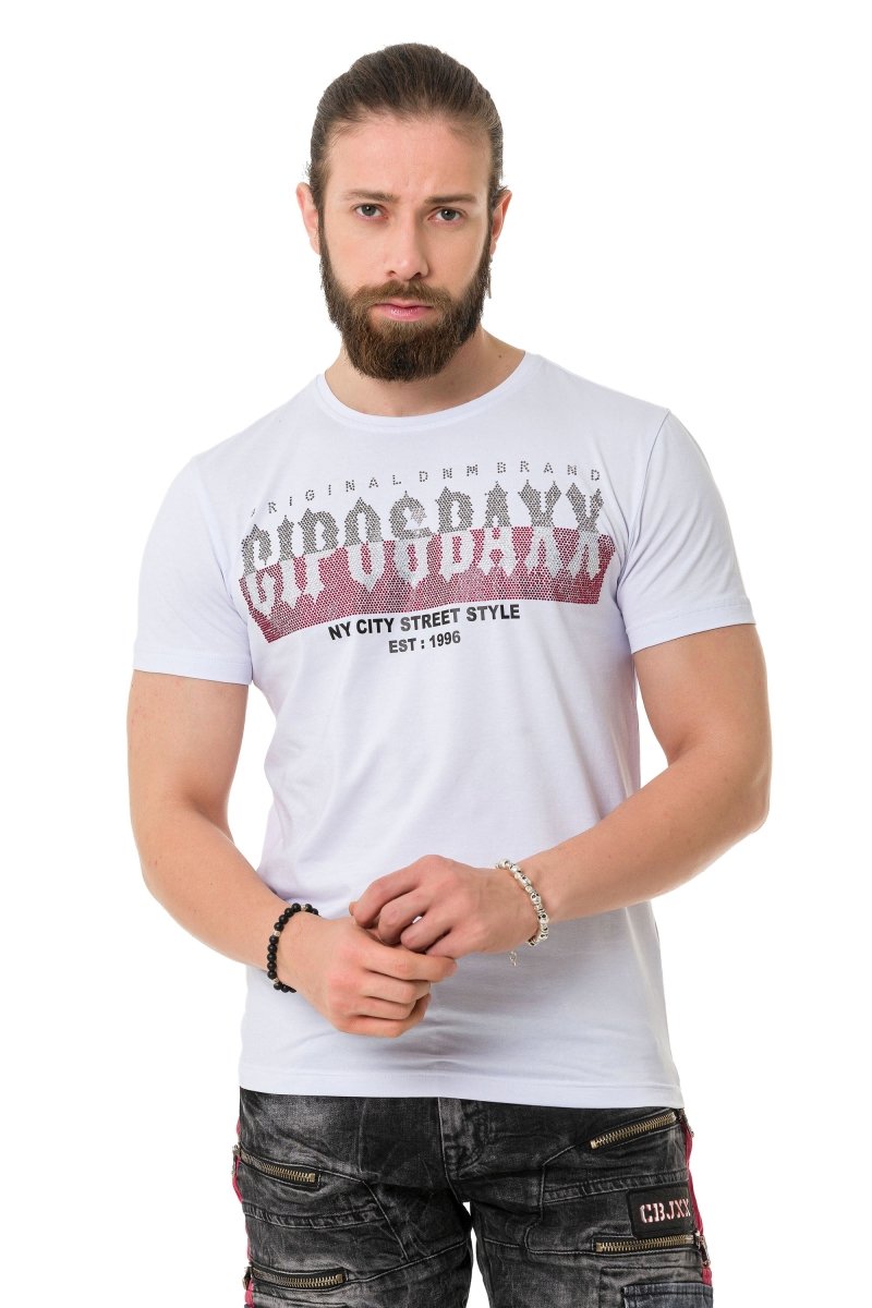 CT731  Camiseta para hombres con marcas en el frente