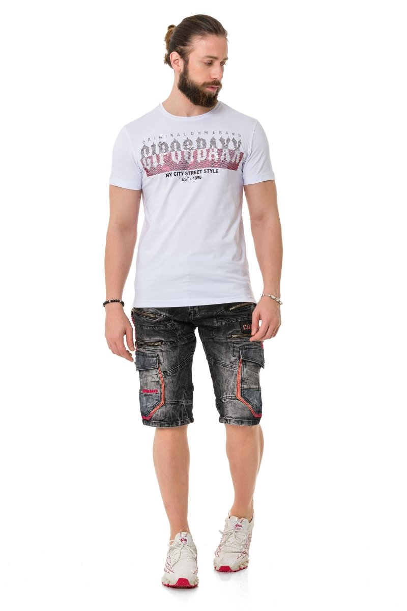 CT731  Camiseta para hombres con marcas en el frente
