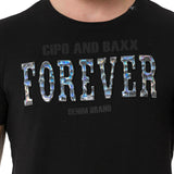 CT736 Herren T-Shirt mit glänzendes und geprägtes Schriftzug