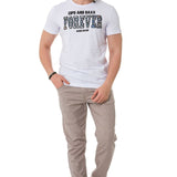 CT736 Herren T-Shirt mit glänzendes und geprägtes Schriftzug