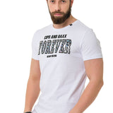 CT736 Herren T-Shirt mit glänzendes und geprägtes Schriftzug