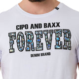 CT736 Herren T-Shirt mit glänzendes und geprägtes Schriftzug
