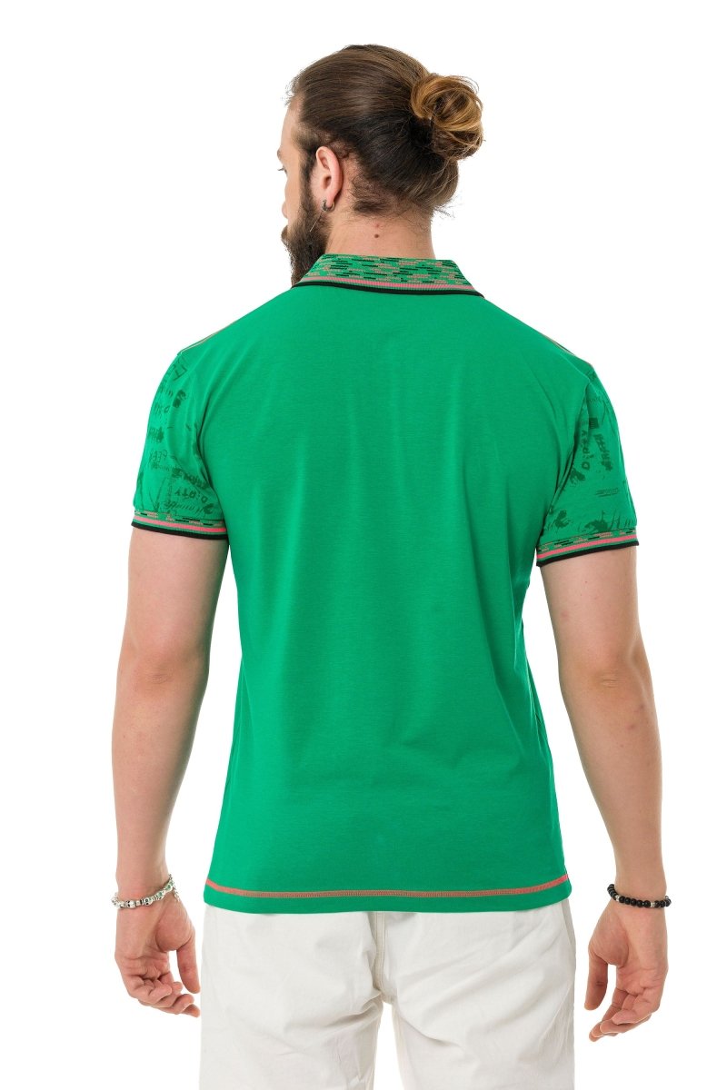 CT738 Herren Poloshirt mit Trendigem Print