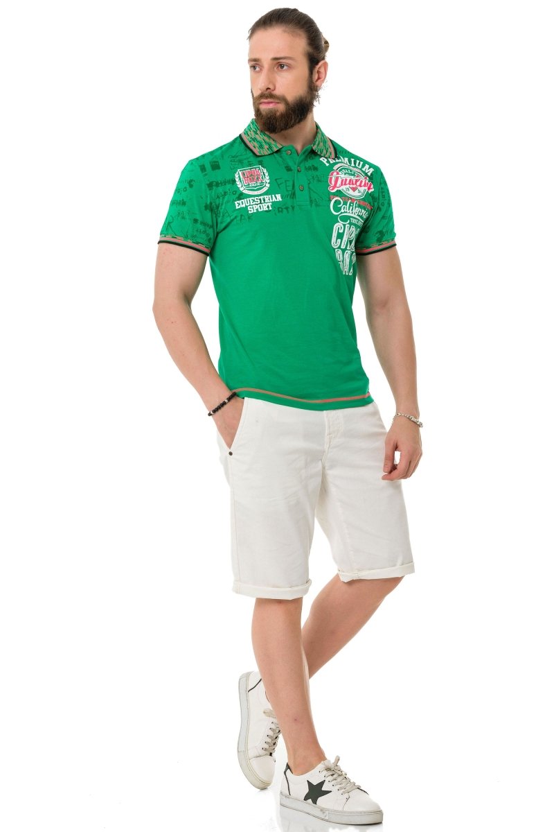 CT738 Herren Poloshirt mit Trendigem Print