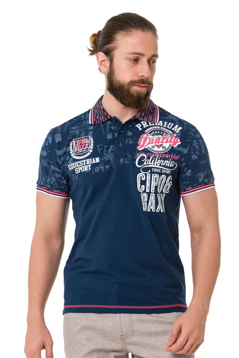 CT738 Herren Poloshirt mit Trendigem Print