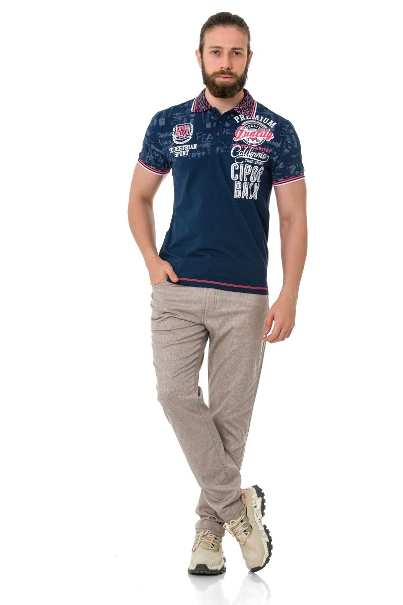 CT738 Herren Poloshirt mit Trendigem Print