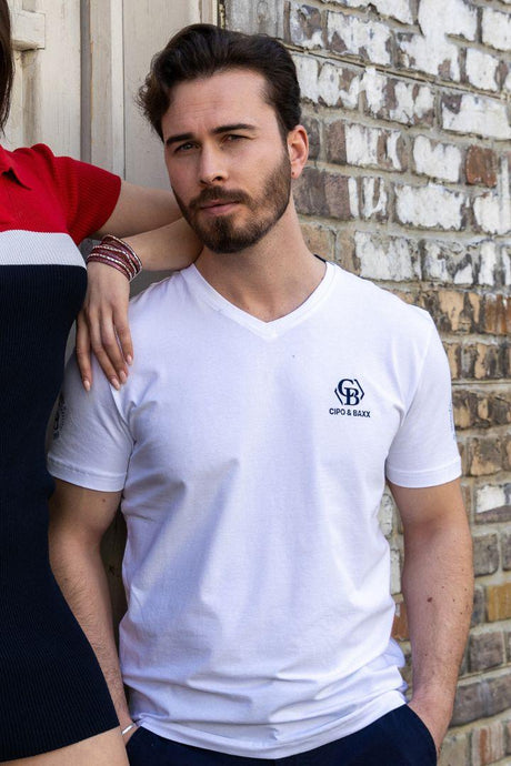 CT740 Herren T-Shirt mit Logo-Patch Prints