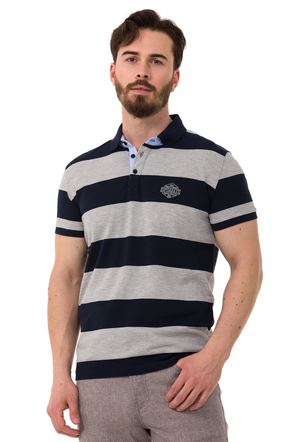 CT741 Polo da Uomo a Righe Multicolore