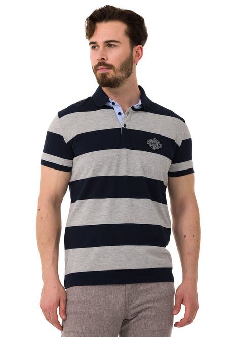 CT741 Men's Polo Shirt with multi-colored Stripdesign