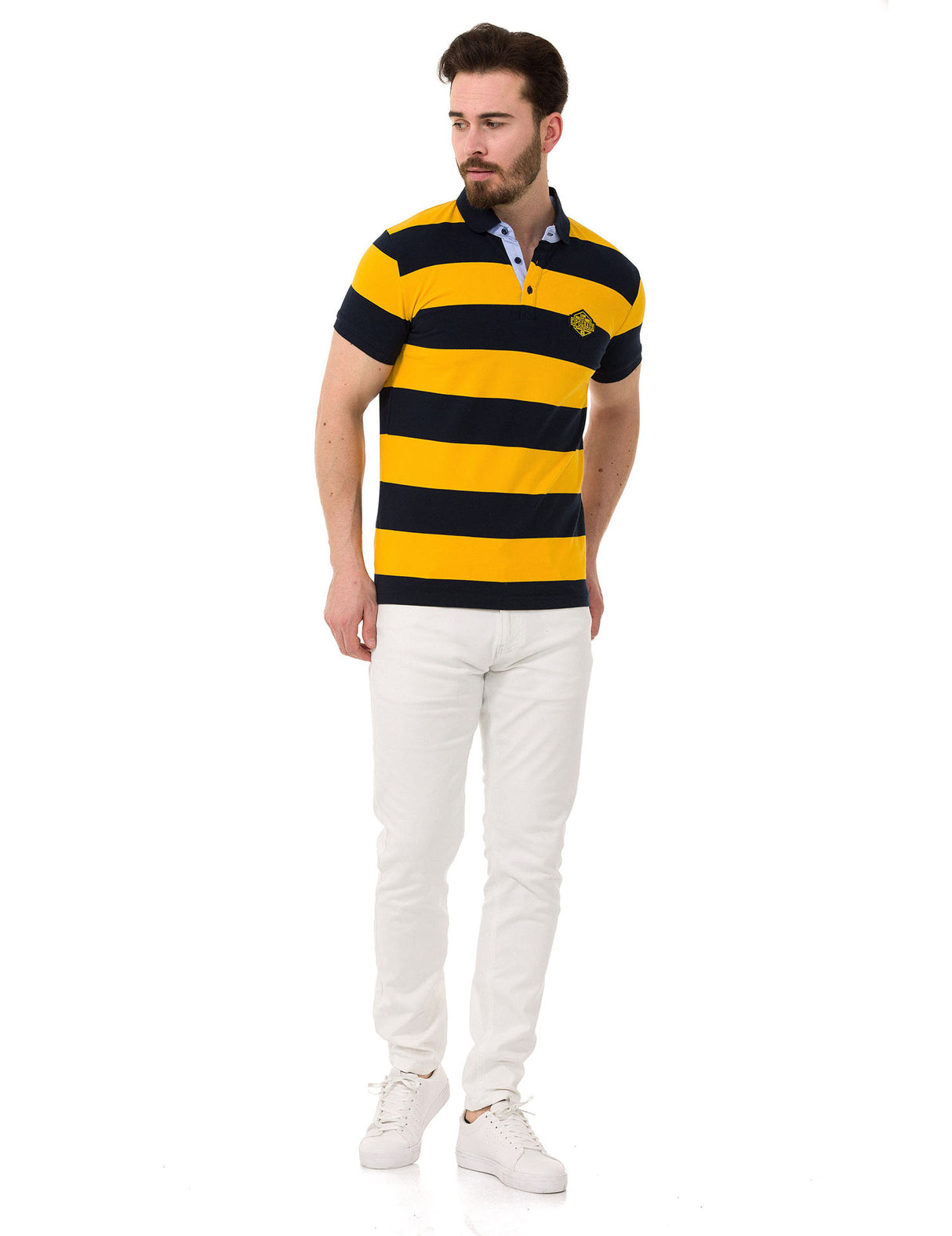 CT741 Polo da Uomo a Righe Multicolore