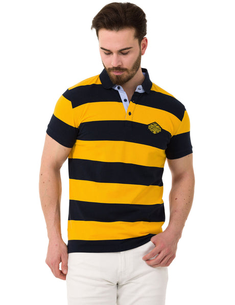 CT741 Men's Polo Shirt with multi-colored Stripdesign