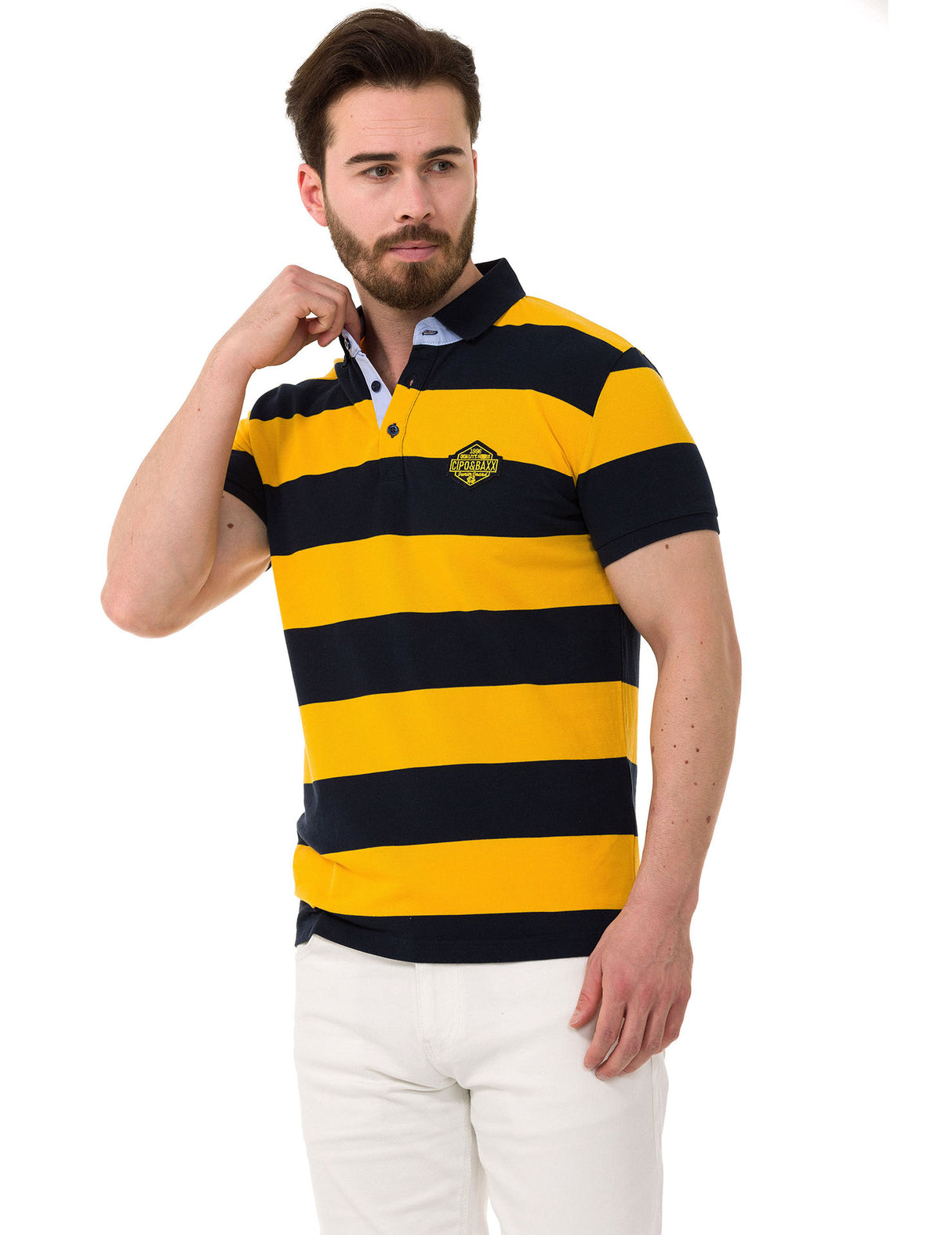 CT741 Polo da Uomo a Righe Multicolore