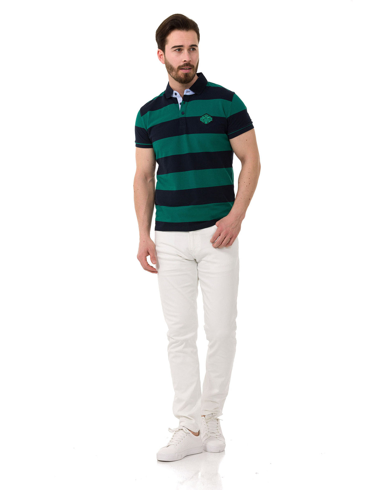 CT741 Polo da Uomo a Righe Multicolore