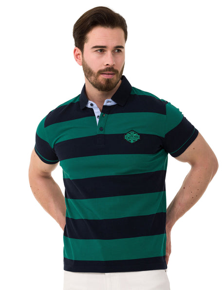 CT741 Men's Polo Shirt with multi-colored Stripdesign