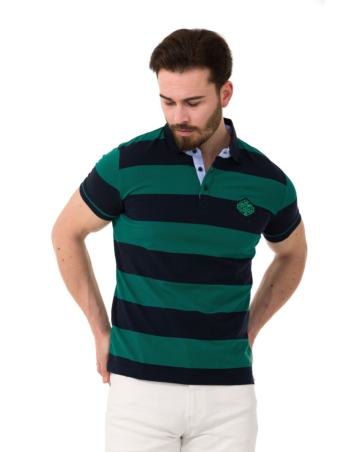 CT741 Polo da Uomo a Righe Multicolore