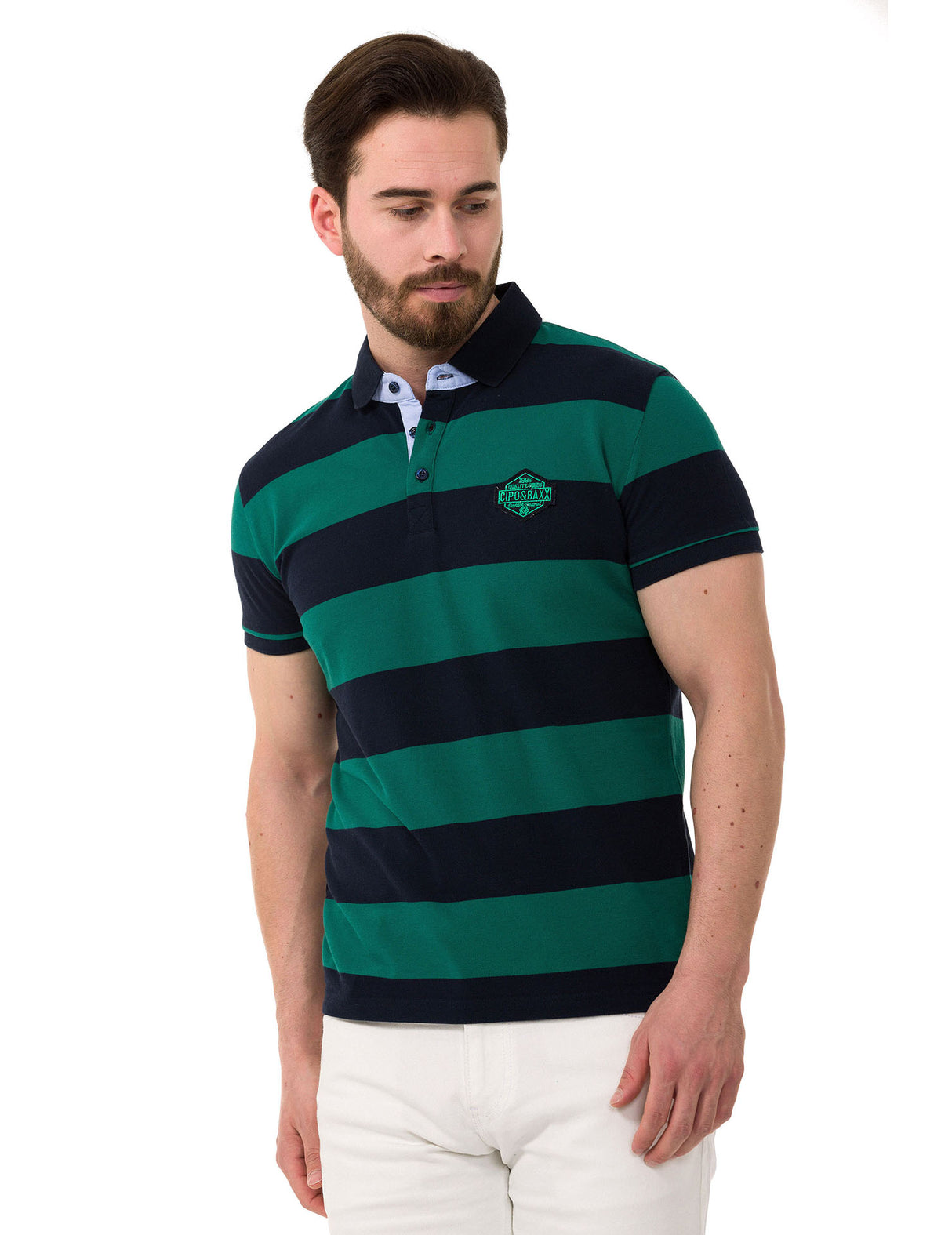 CT741 Polo da Uomo a Righe Multicolore